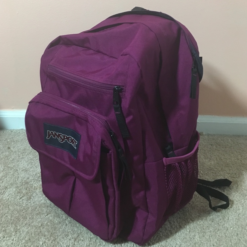 Plum / navy Large JANSPORT backpack purple